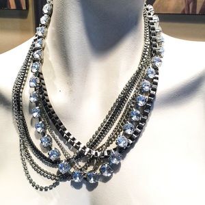 Signed Multi-Textured Chain & Diamonique Necklace